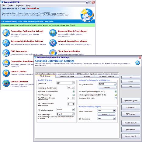 Click to see several full sized TweakMASTER Screenshots
