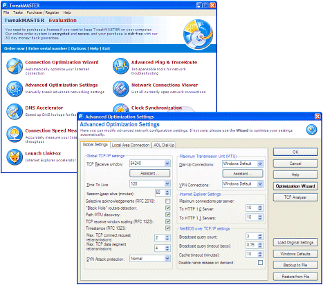 Click to see several full sized TweakMASTER Screenshots
